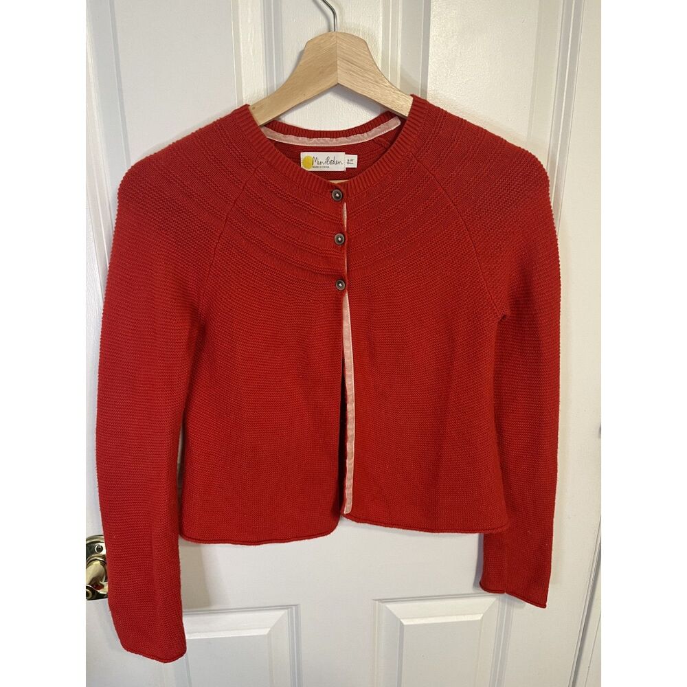Mini Boden Girls Red Cotton Cashmere Sweater Size 8-9Y